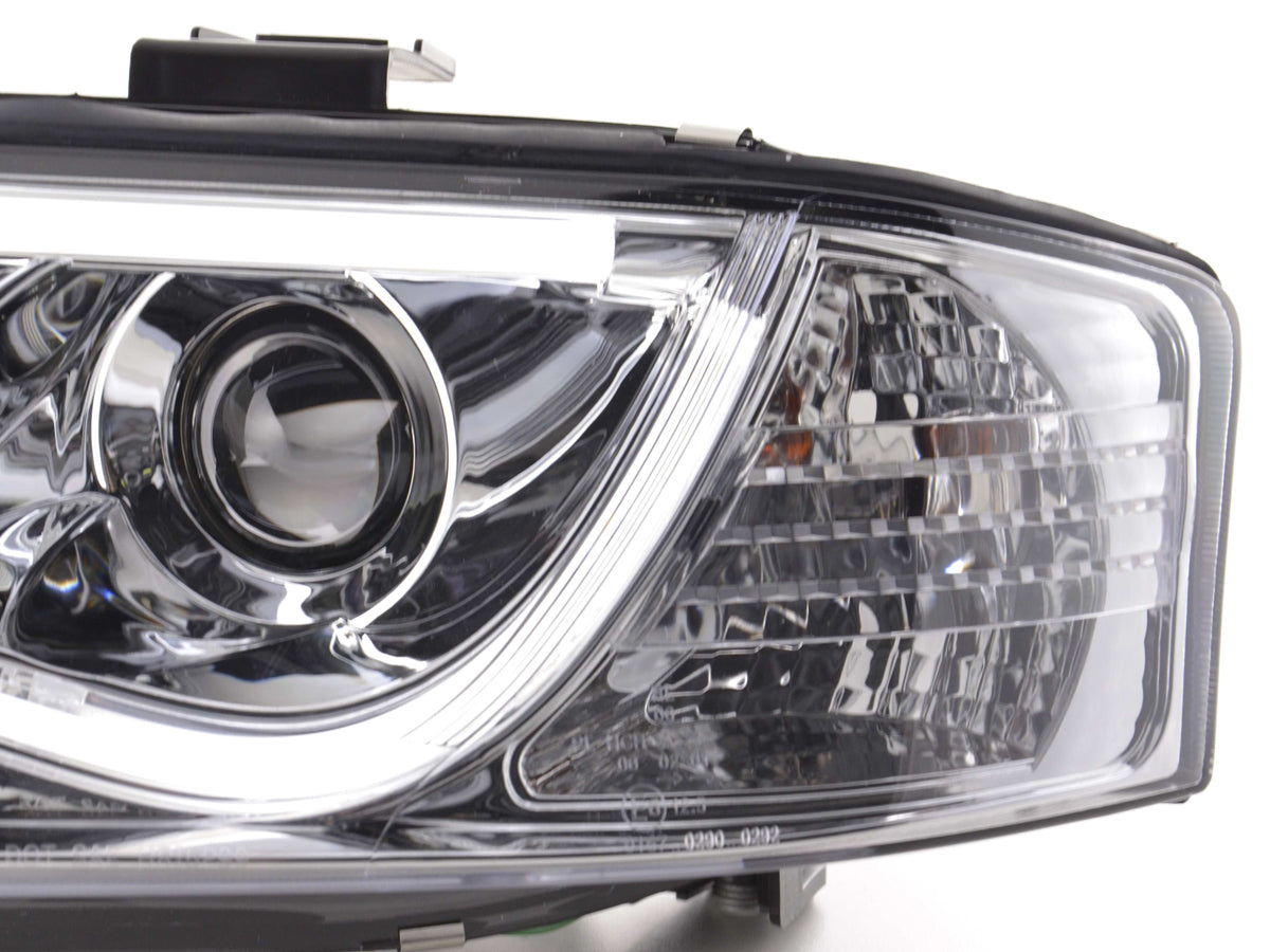 Scheinwerfer Set Daylight LED Tagfahrlicht Audi A6 Typ 4B 97-01 chrom Scheinwerfer Set Daylight LED Tagfahrlicht Audi A6 Typ 4B 97-01 chrom